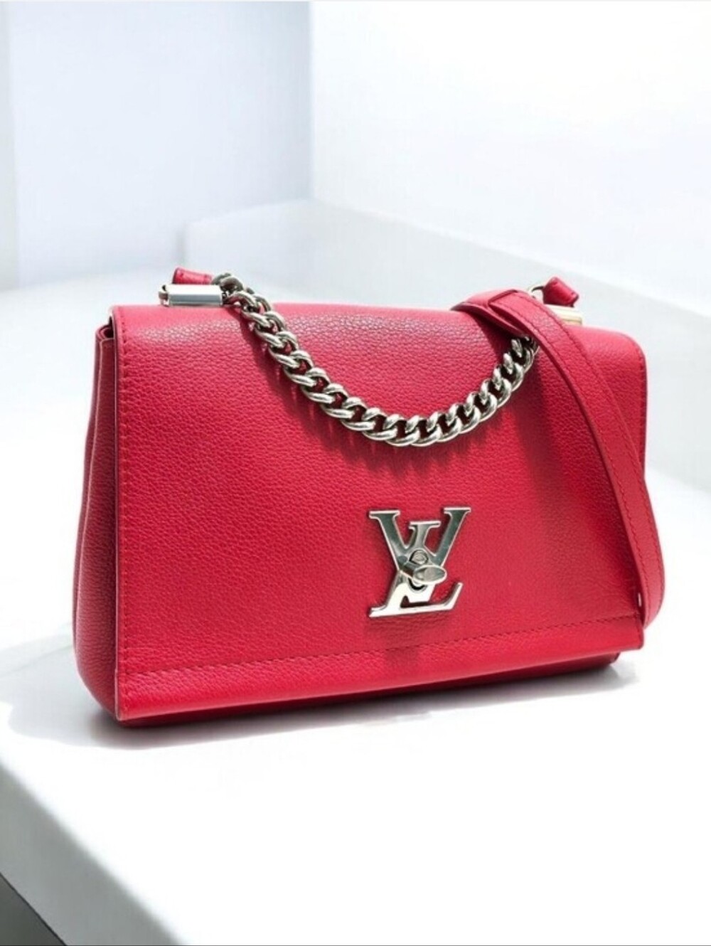 Louis Vuitton Lockme II BB Red Calfskin Leather Flap Crossbody Bag - Picture 13 of 16